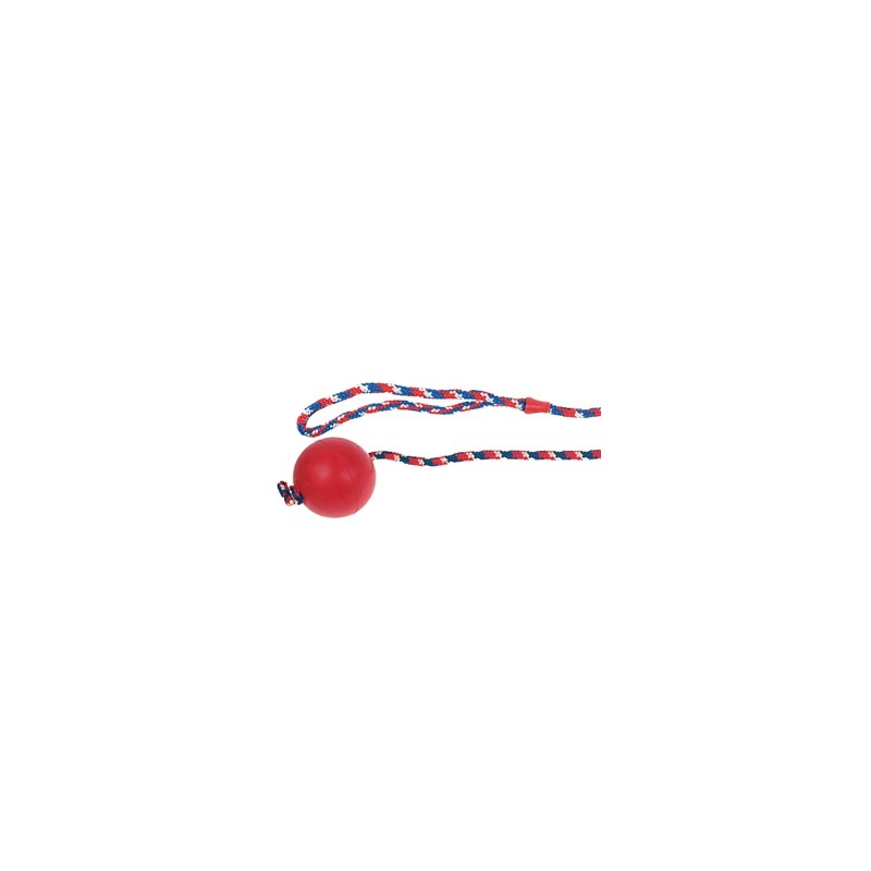 Rubber bal (7 cm) met koord
