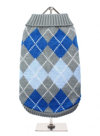 Grey / Blue Argyle Sweater