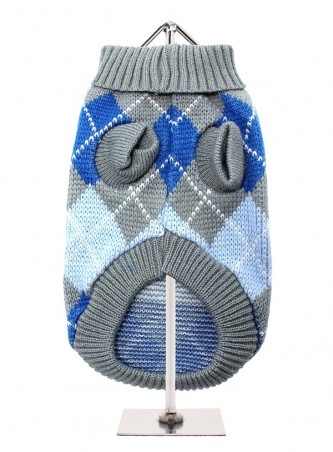 Grey / Blue Argyle Sweater